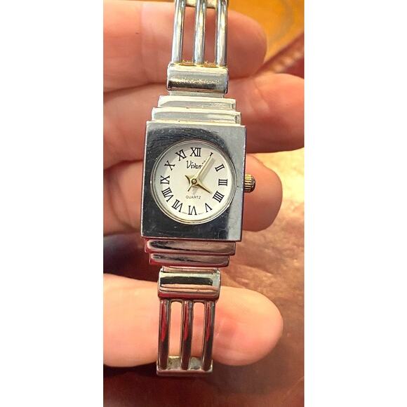 Women's 20mm Silver Tone Vivani Bangle Bracelet Watch, Roman Numeral Dial - Picture 1 of 3